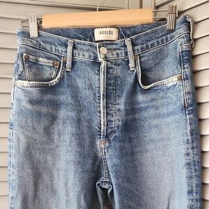 Agolde Riley Jeans Frayed Ankle High Rise